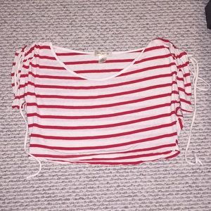 Red Striped crop top